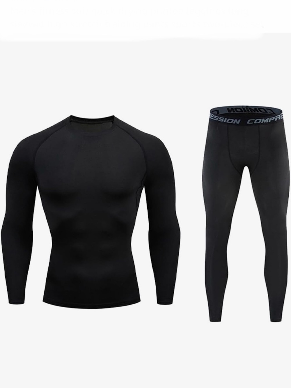 Men's🧔🏻‍♂️Fitness Quick Dry Compression Long Sleeves Shirt & legging👖Sz M